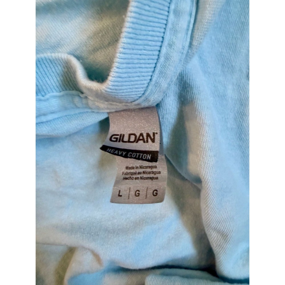Gildan Heavy Cotton Long Sleeve Crewneck T-Shirt, Light Blue, Size Large - Picture 4 of 6